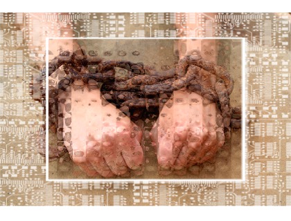 Chained Hands in Circuit Board