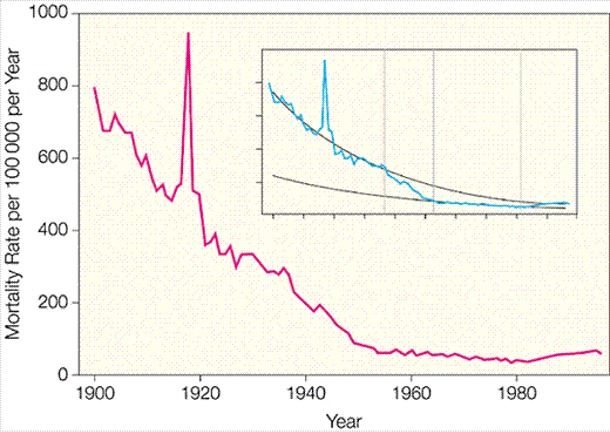Infectious Diseases Mortality Rate, 20th Century (JAMA)