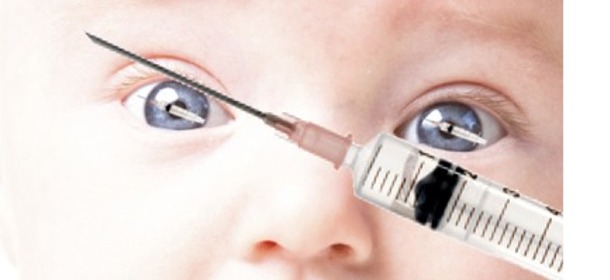 Baby, hypodermic image reflected in eyes