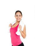 sport woman with towel